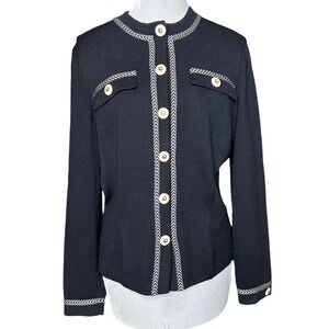 St. John Collection Black Knit Cardigan. Size 10